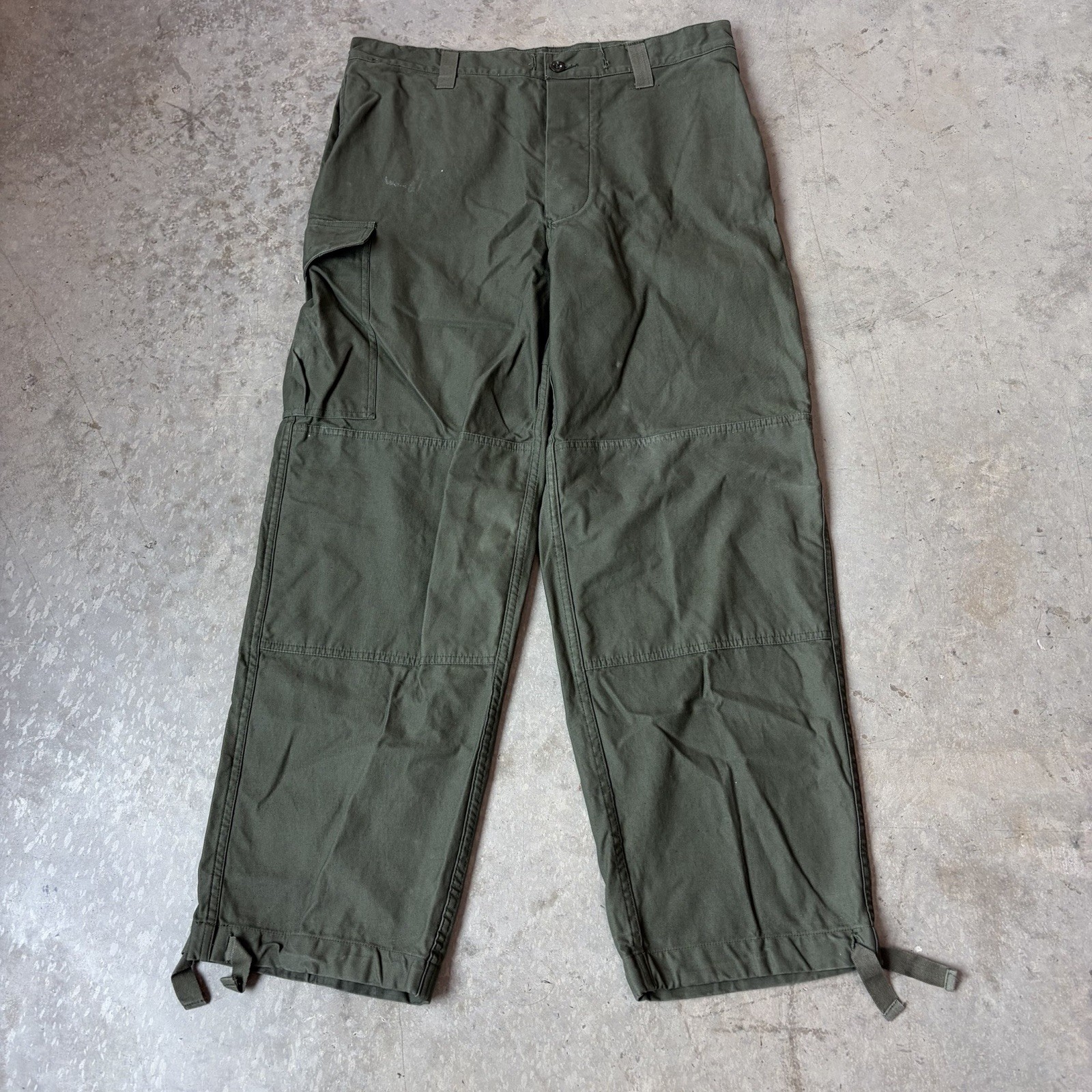 Vintage 90s Belgian Army Parachute Military Pants Seyntex ABL Button Fly 36x30