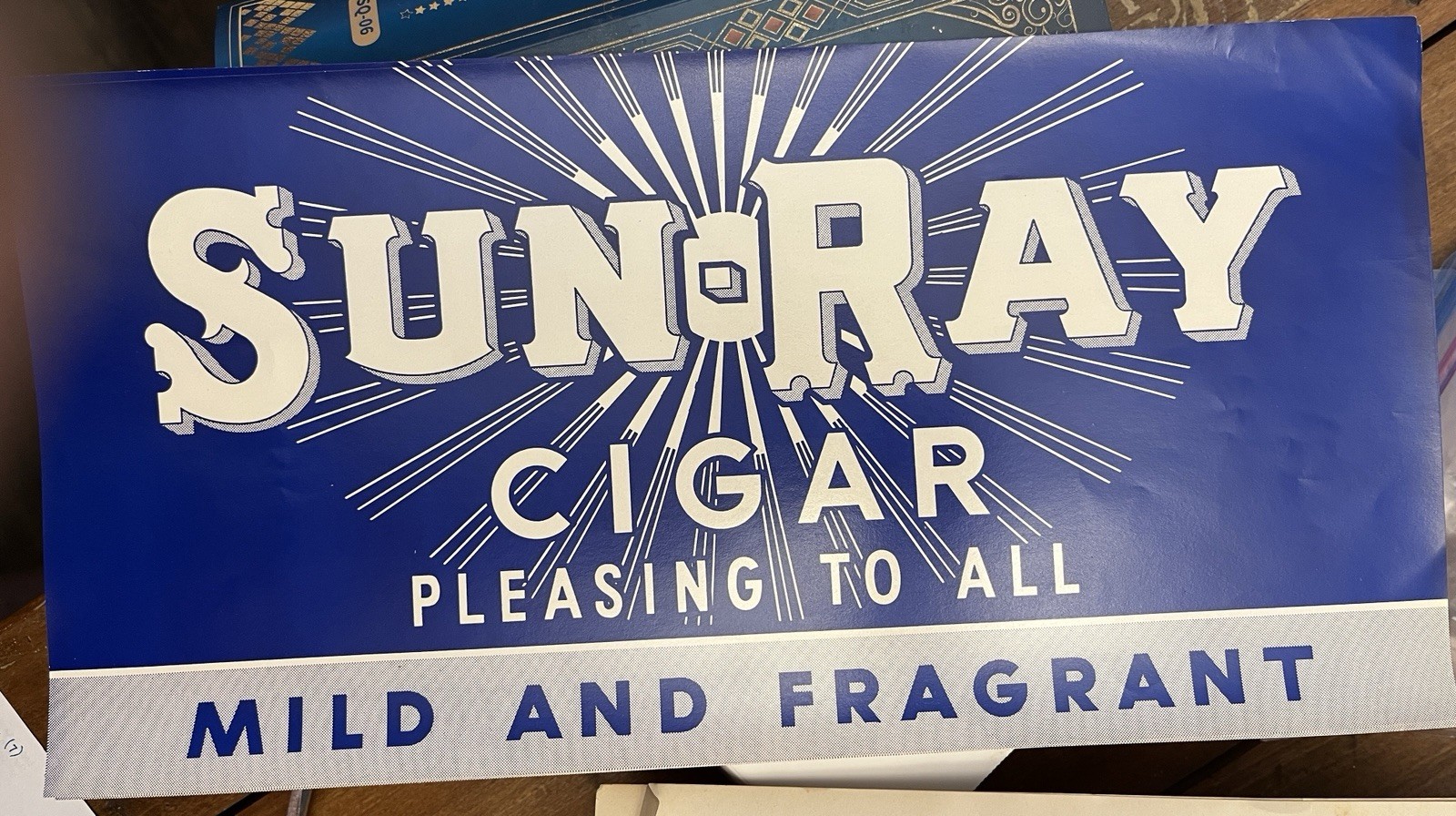 Vintage Sun Ray Cigar Window Sign