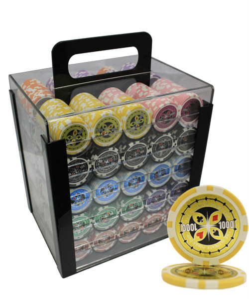 MRC POKER 1000ct Ultimate Casino Poker Chips Set Acrylic Case