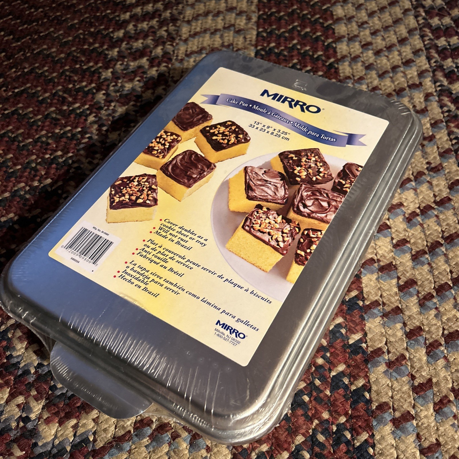 MIRRO Vintage Aluminum Cake Pan with Snap On Lid Cover Approx  13