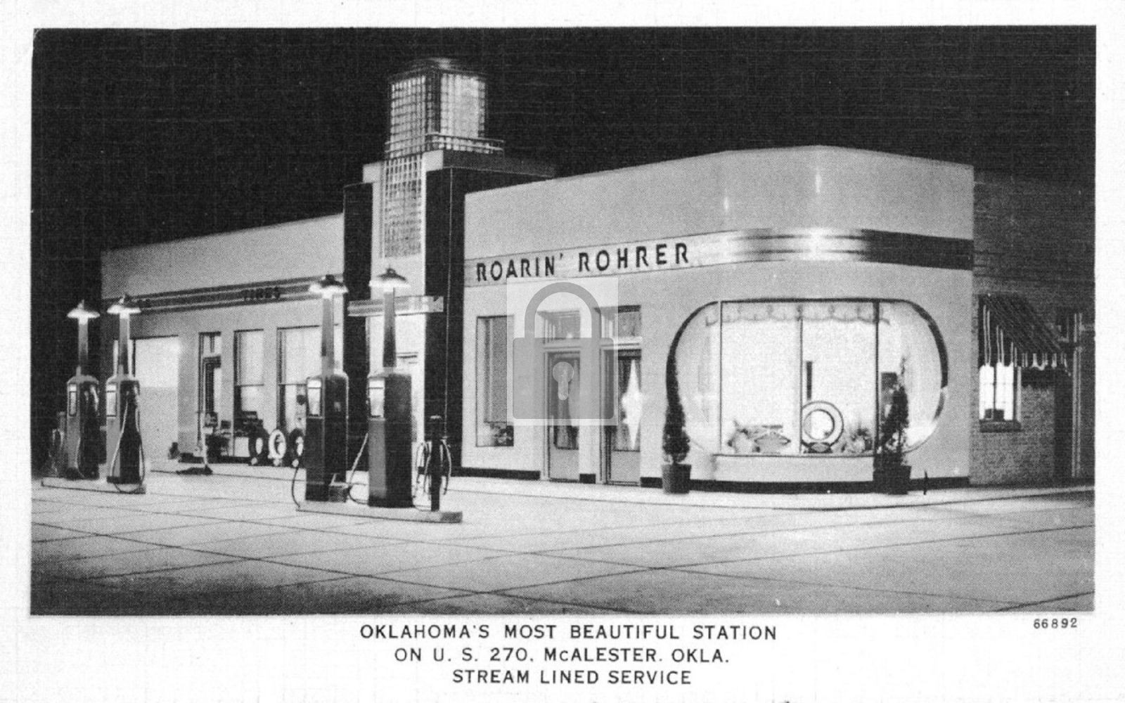 Roarin Rohrer Gas Station Diner McAlester Oklahoma OK - Reprint