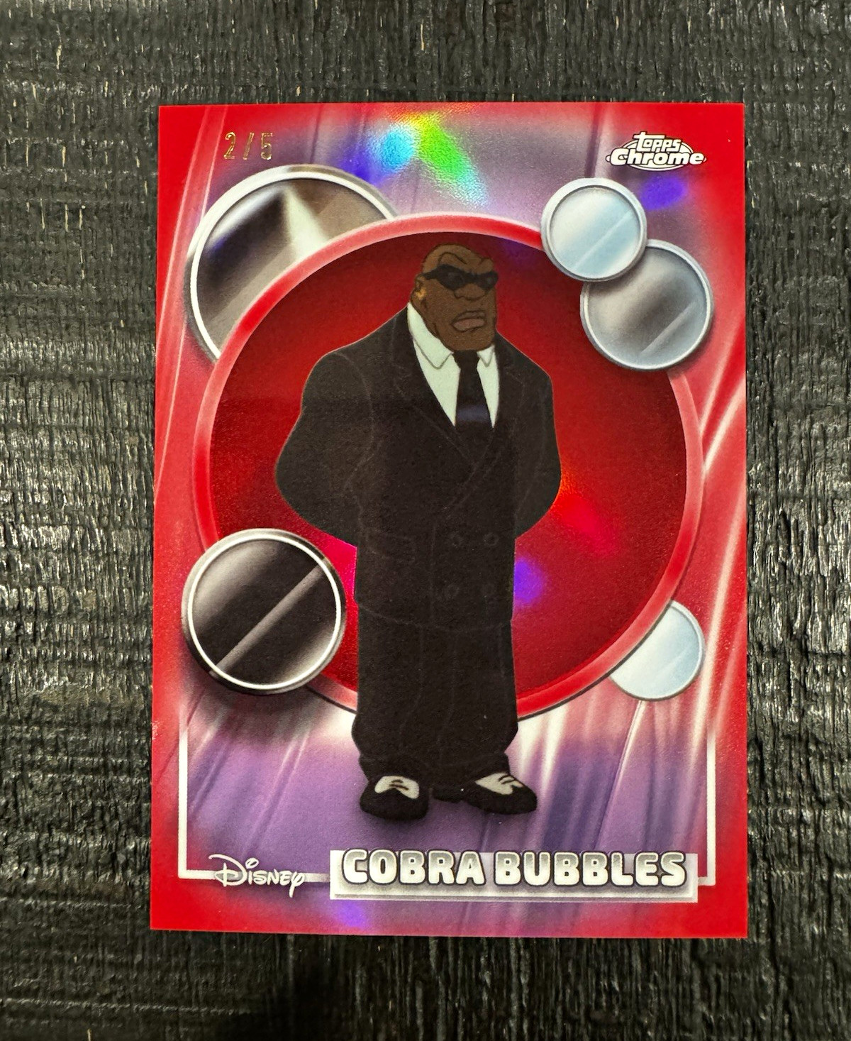 2026 Topps Chrome Disney Cobra Bubbles Red Refractor /5 #156 Lilo Stitch 2/5
