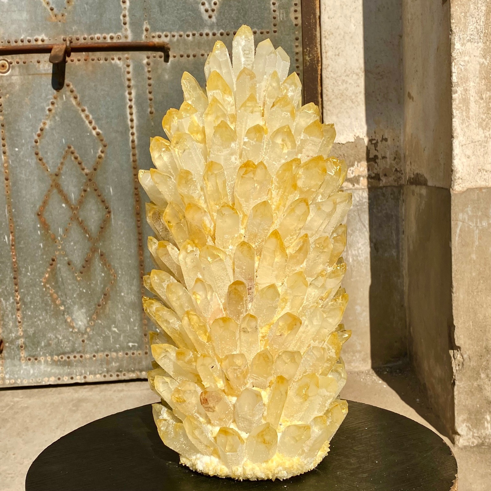 31LB New Find Yellow Phantom Crystal Quartz Cluster Mineral Specimen Healing