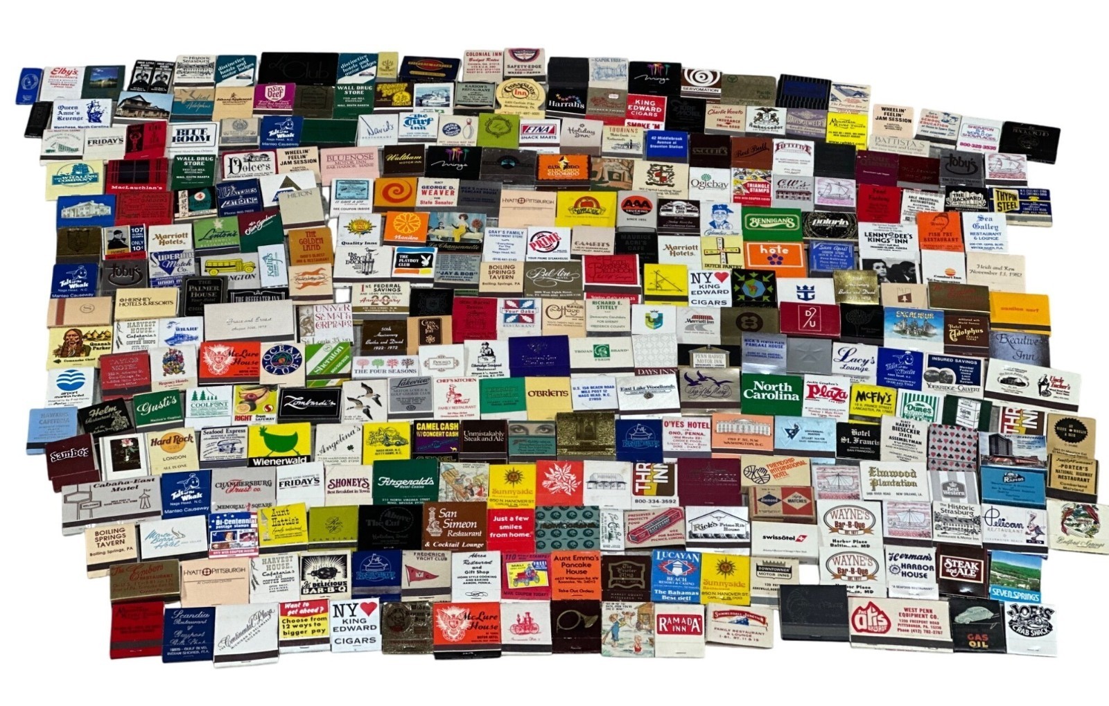 VTG Lot of 300 Matchbooks Matches Collection Hotels Restaurants Travel Souvenirs