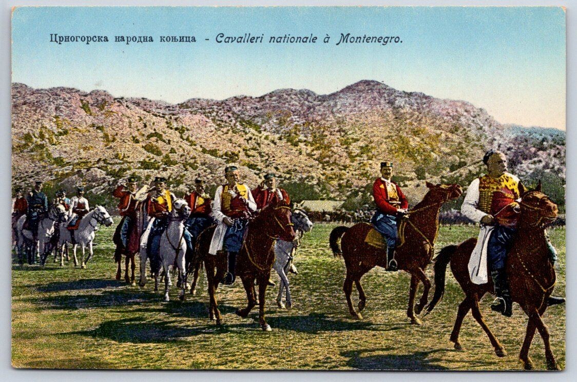 Antique Montenegro Postcard CETINJE Cavalry National Dress 1910s