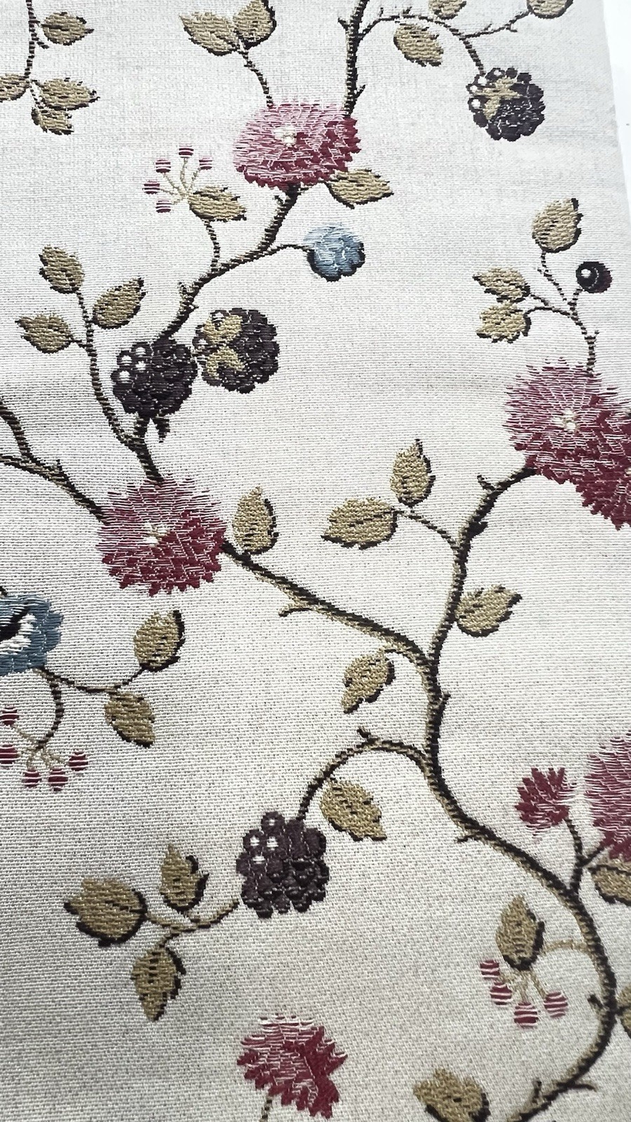 2 Scalamandre fabric- HAMEAU- Lampas  -V 23”x H 24“- Color Berry Multi