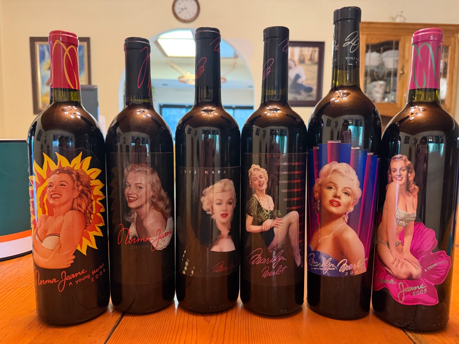 Vintage Norma Jeane Empty Wine Bottles