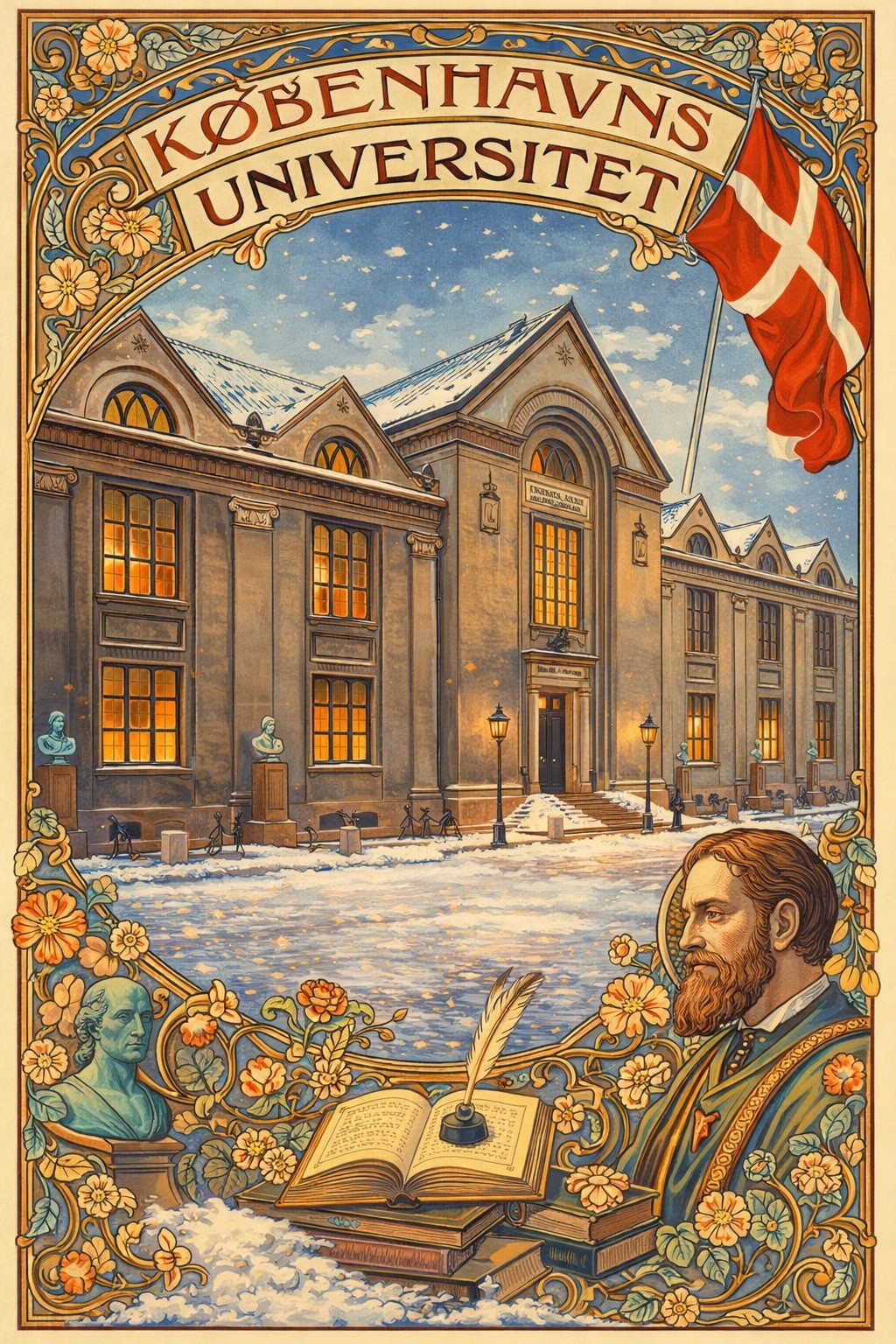 Københavns Universitet 🏛️ Vintage Art Poster - 24x36” - 200gsm Paper🗞️