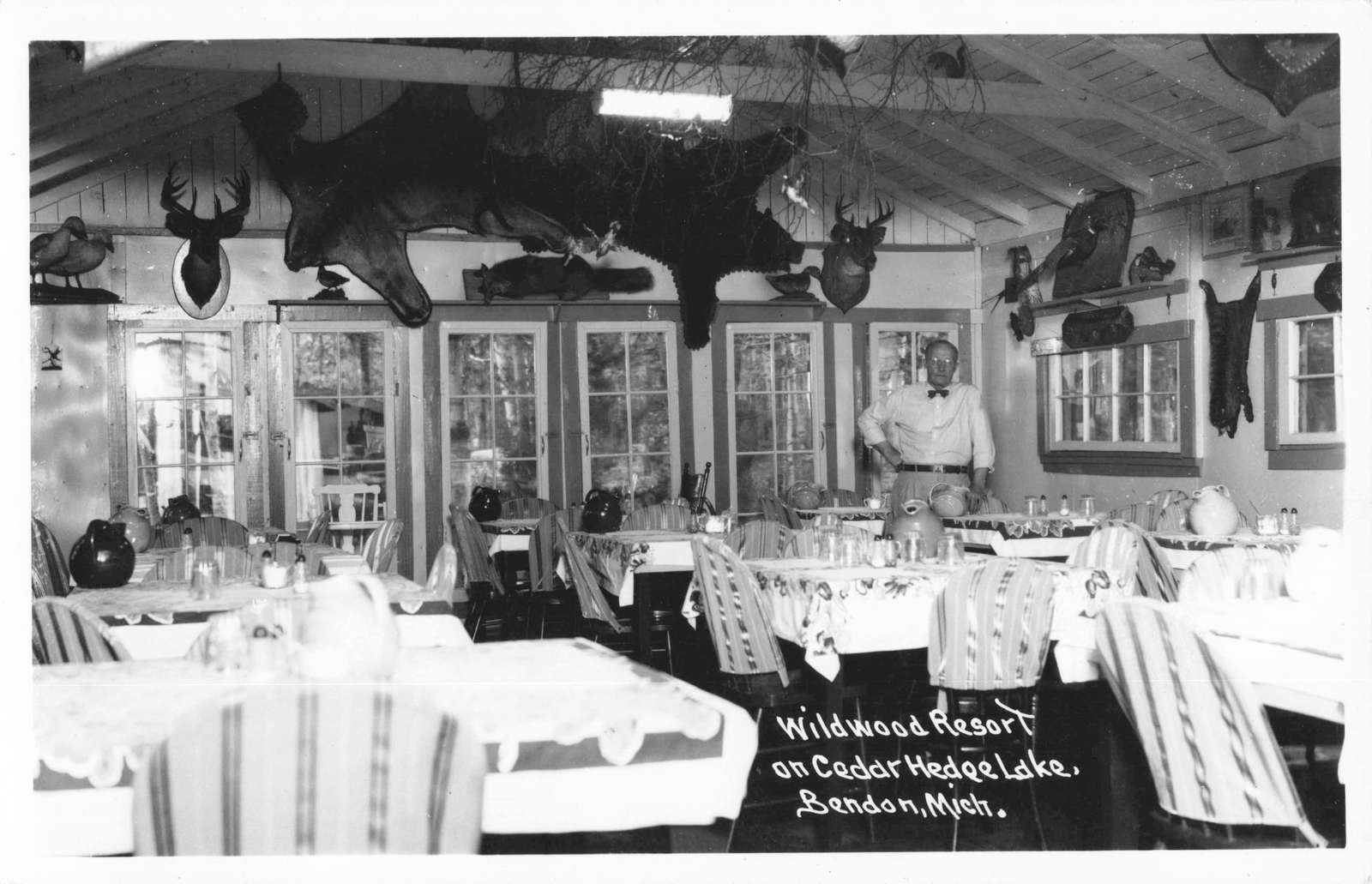 NW Bendon Interlochen Lake Ann MI RPPC 1950s WILDWOOD RESORT Vacation FUN 19