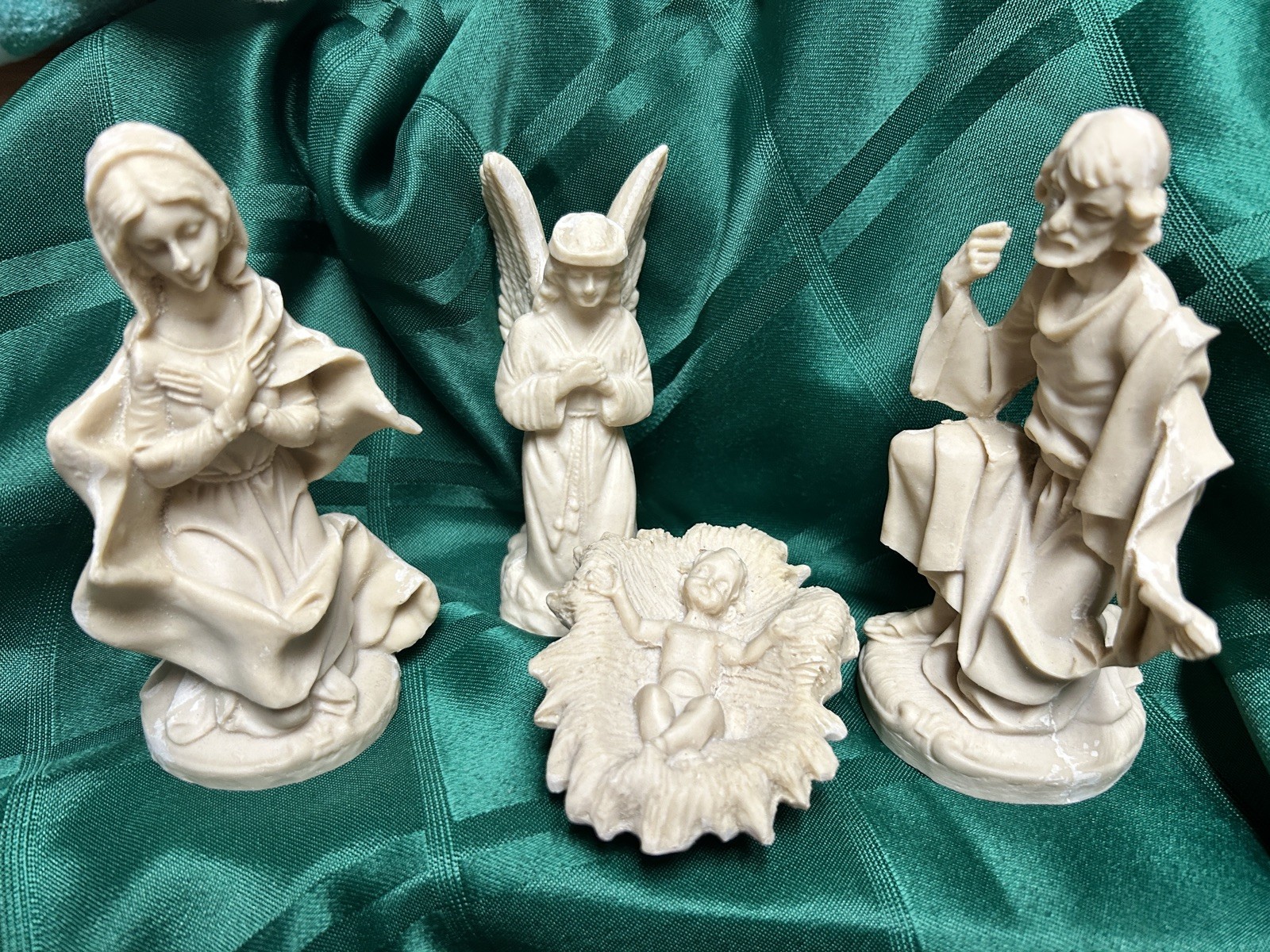 Late 20th C. Nativity Figures-14pc. Monochrome Resin/Stone Blend Made In Mexico Late 20th C. Nativity Figures-14pc. Monochrome Resin/Stone Blend Made In Mexico