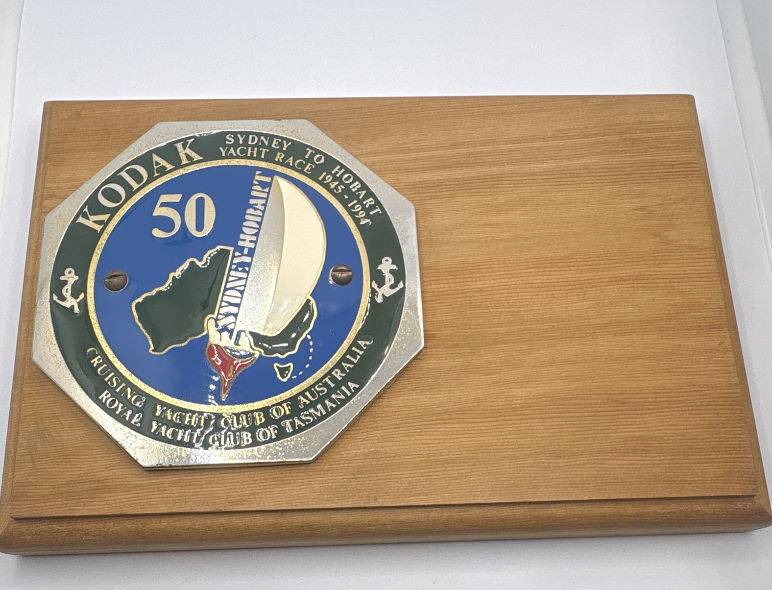 1994 Kodak Sydney to Hobart Yacht Race 50th Plaque Medal TASMEDALS CYCA RYCT