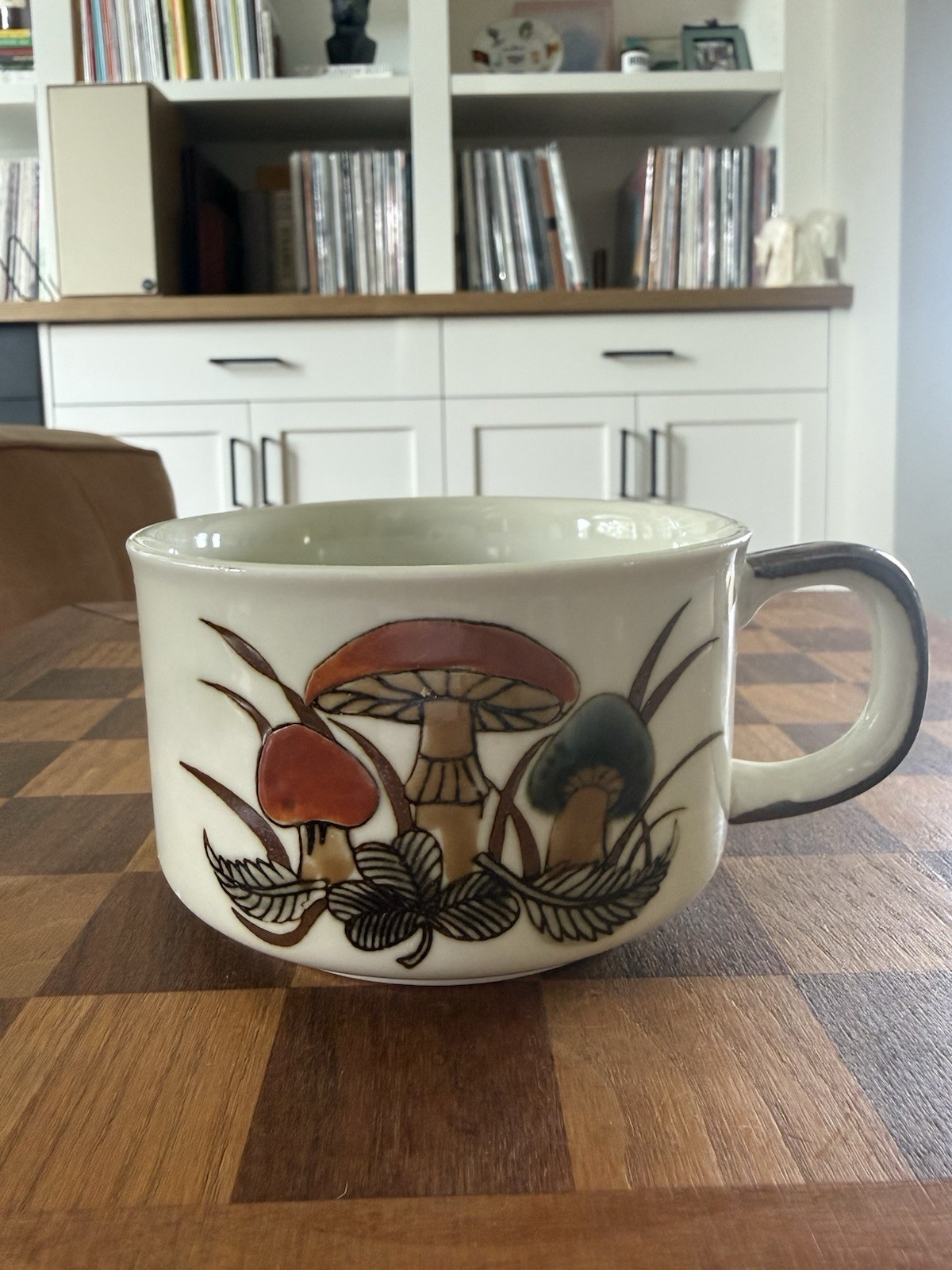 Vintage 1970’s Otagiri Japan Stoneware Mushroom Soup Mug Coffee Cup Handle MCM