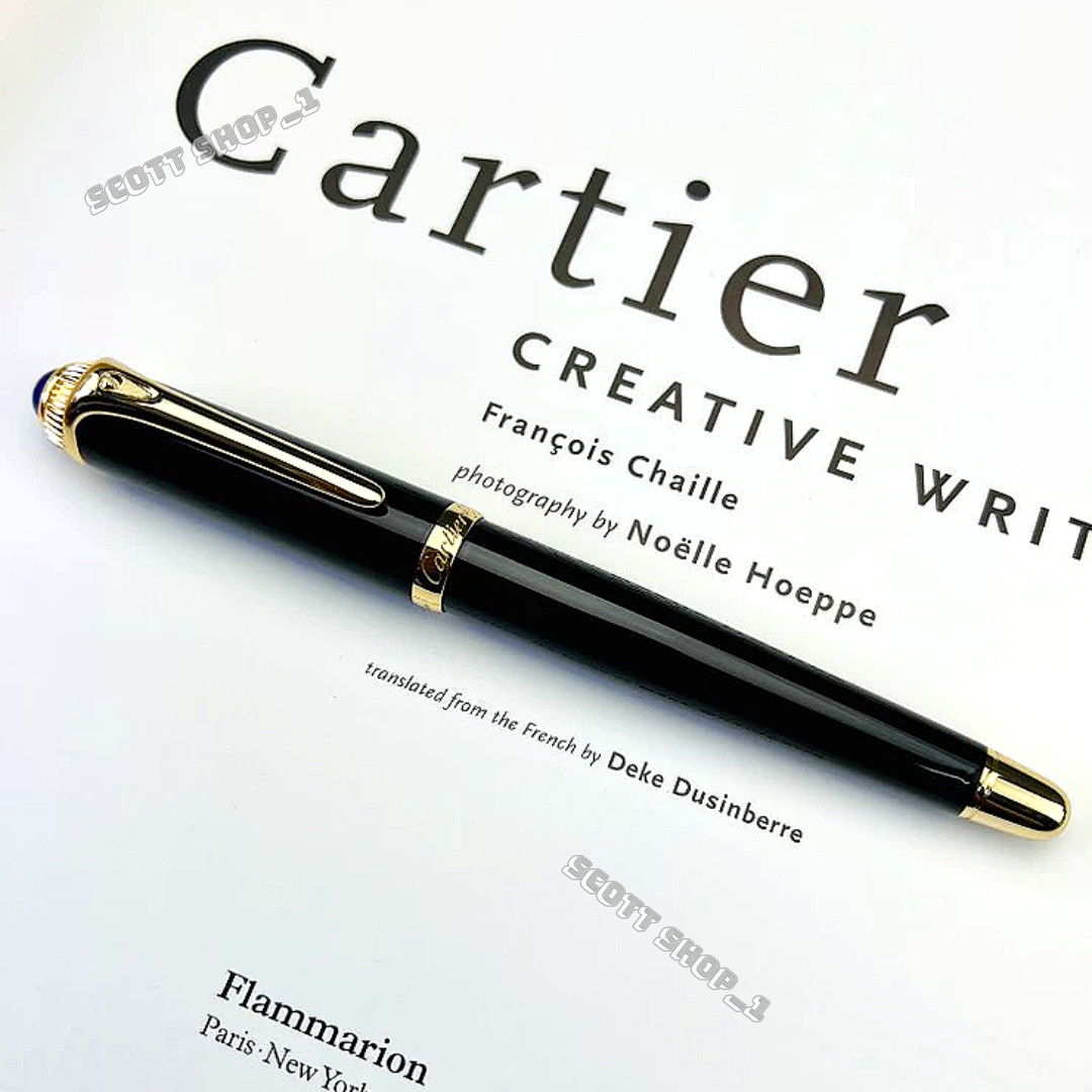 Cartier Luxury Black Gold Composite Executive Rollerball Pen Rare AD VIP Gift