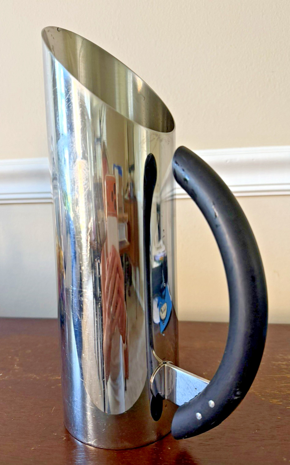 2000 First Edition Vintage Alessi Italy Stainless Steel Pitcher by Mario Botta
