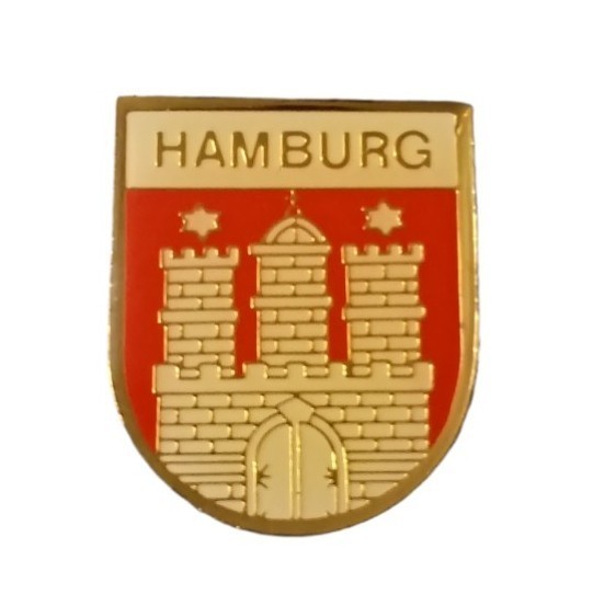 Hamburg Germany Coat of Arms Travel Souvenir Pin