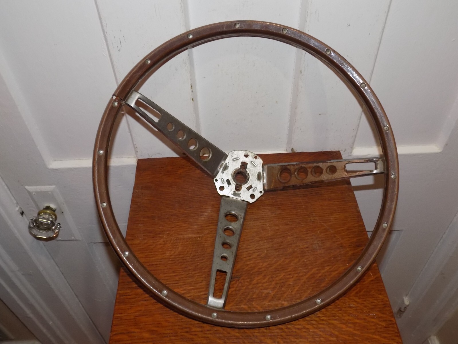 Vintage 1965-66 Ford Mustang Deluxe Wood Grain Steering Wheel