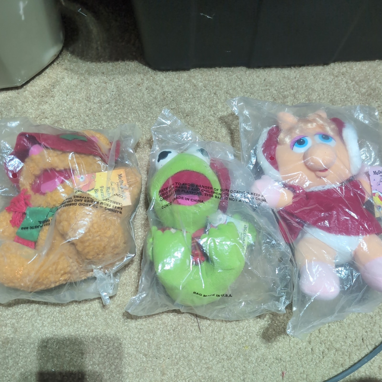 Vintage 1988 McDonalds Baby Muppets With Tags- Kermit, Fozzie, Miss Piggy Vintage 1988 McDonalds Baby Muppets With Tags- Kermit, Fozzie, Miss Piggy