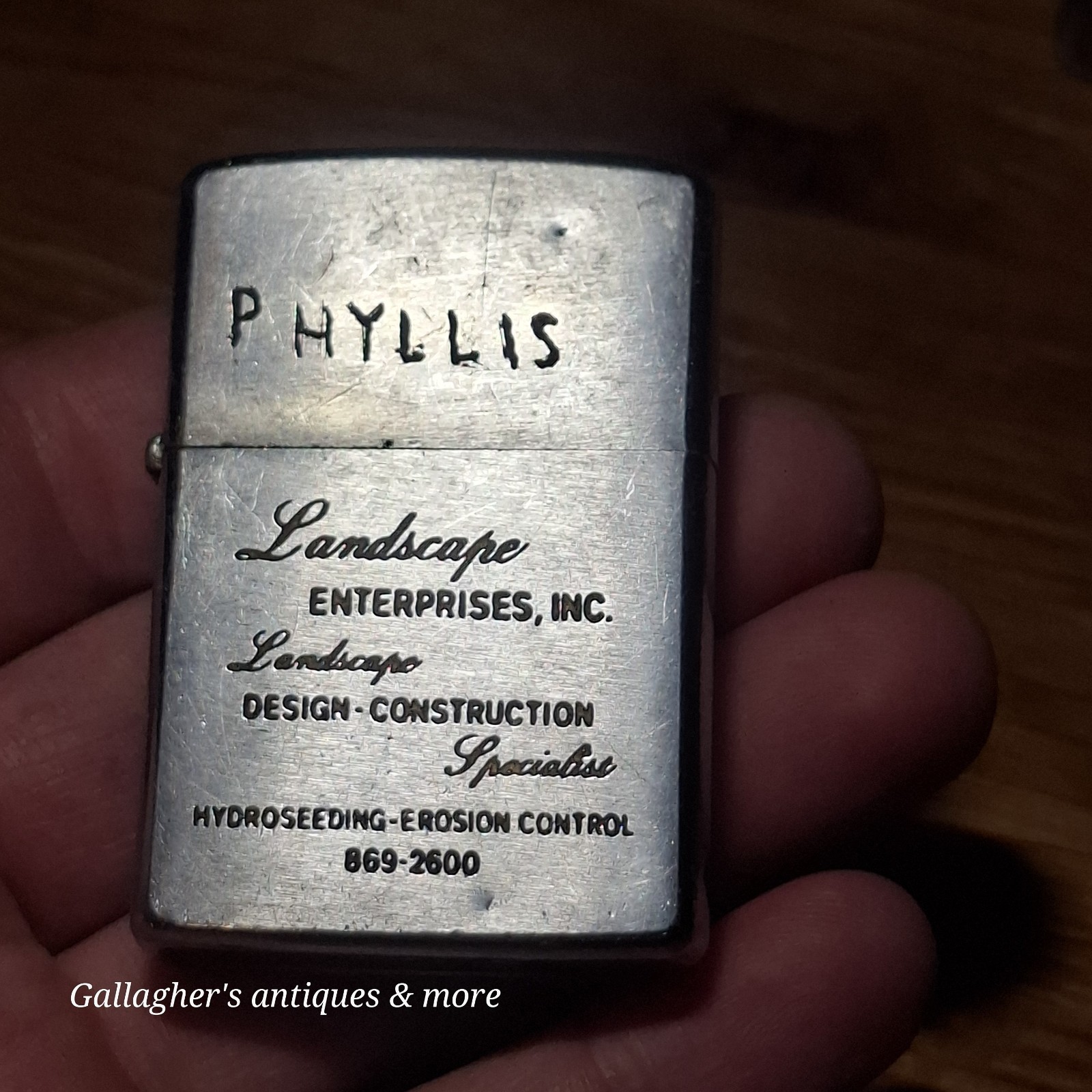 Vintage 1972 Zippo Lighter Landscape Enterprises Inc Gaithersburg Maryland MD