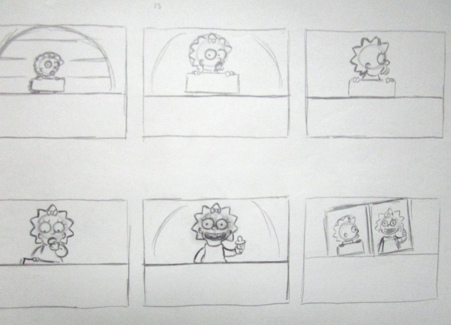 1990 SIMPSONS MAGGIE FOX Walt Disney ORIGINAL PRODUCTION cel STORYBOARD DRAWING