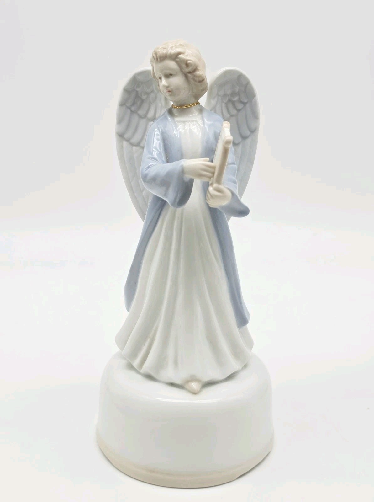 Vintage Porcelain Angel Music Box Figurine The Valencia Collection Roman 1985 