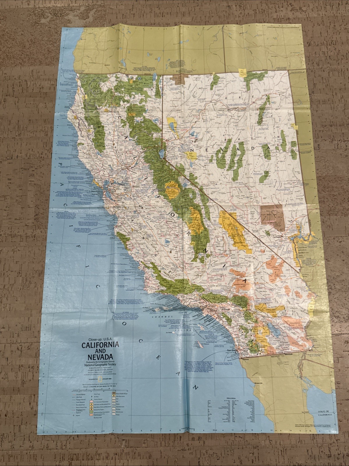 Vintage National Geographic Map California And Nevada 22\ Vintage National Geographic Map California And Nevada 22\