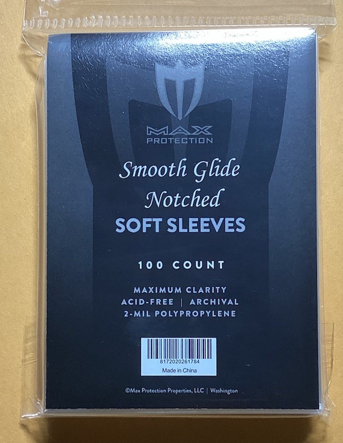 100 Max Protection Premium Card Easy Glide Notched Soft Sleeves