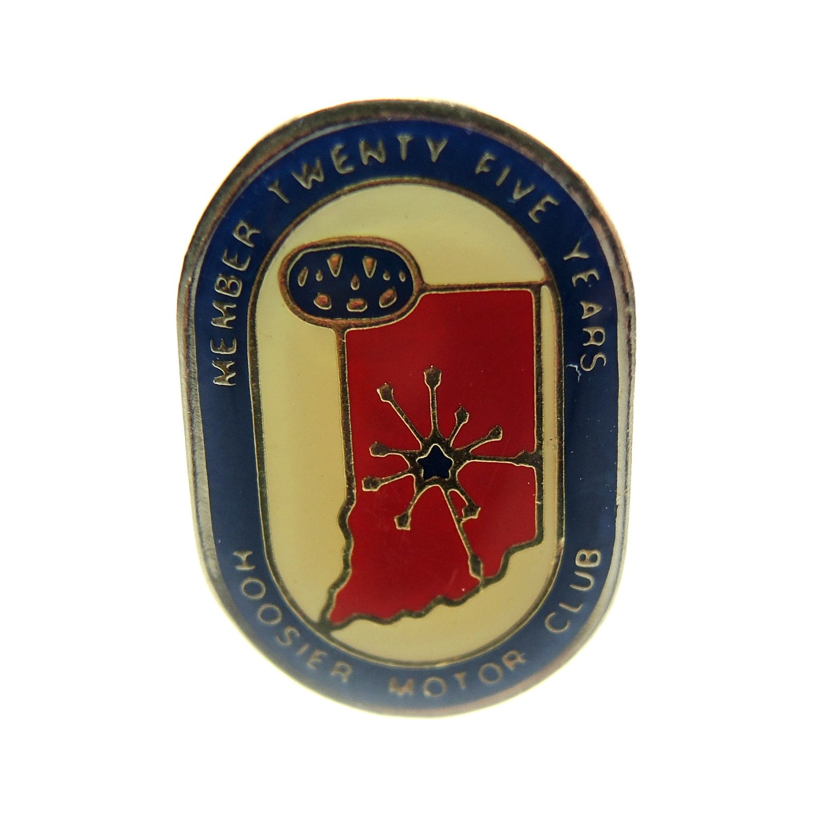 Hoosier Motor Club 25 Year Member Indiana Lapel Pin