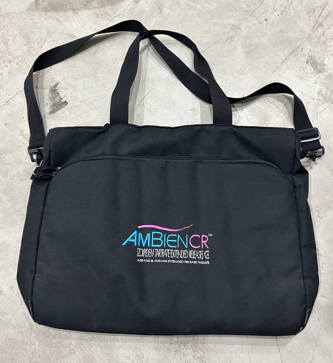 RARE Vintage Ambien Drug Rep Pharmaceutical Messenger Bag Pharma Advertising