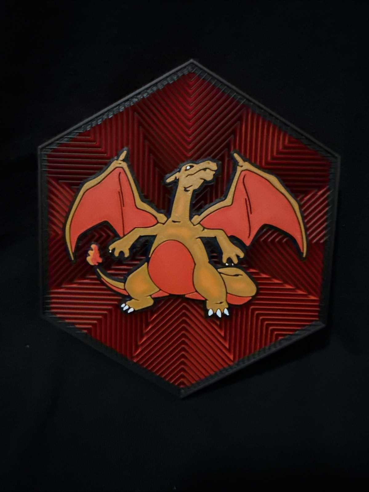 3D Printed 6” x 7” Pokemon Charizard Hex Art