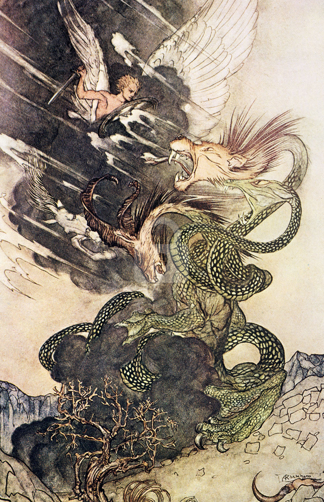 Illustration from  A Wonder Book 5 (1922), Arthur Rackham *Art Postcard*