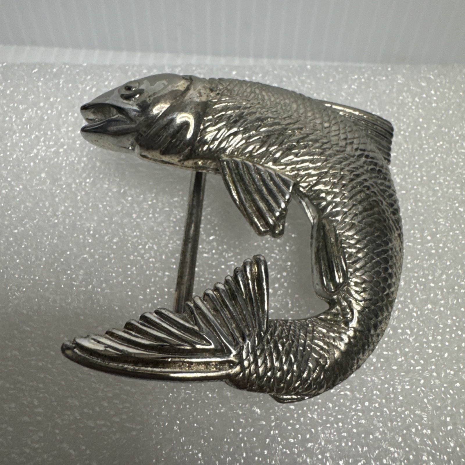 Vintage RARE 1991 Signed Wathne Ltd  Silver  Belt Buckle “Jumping Fish”