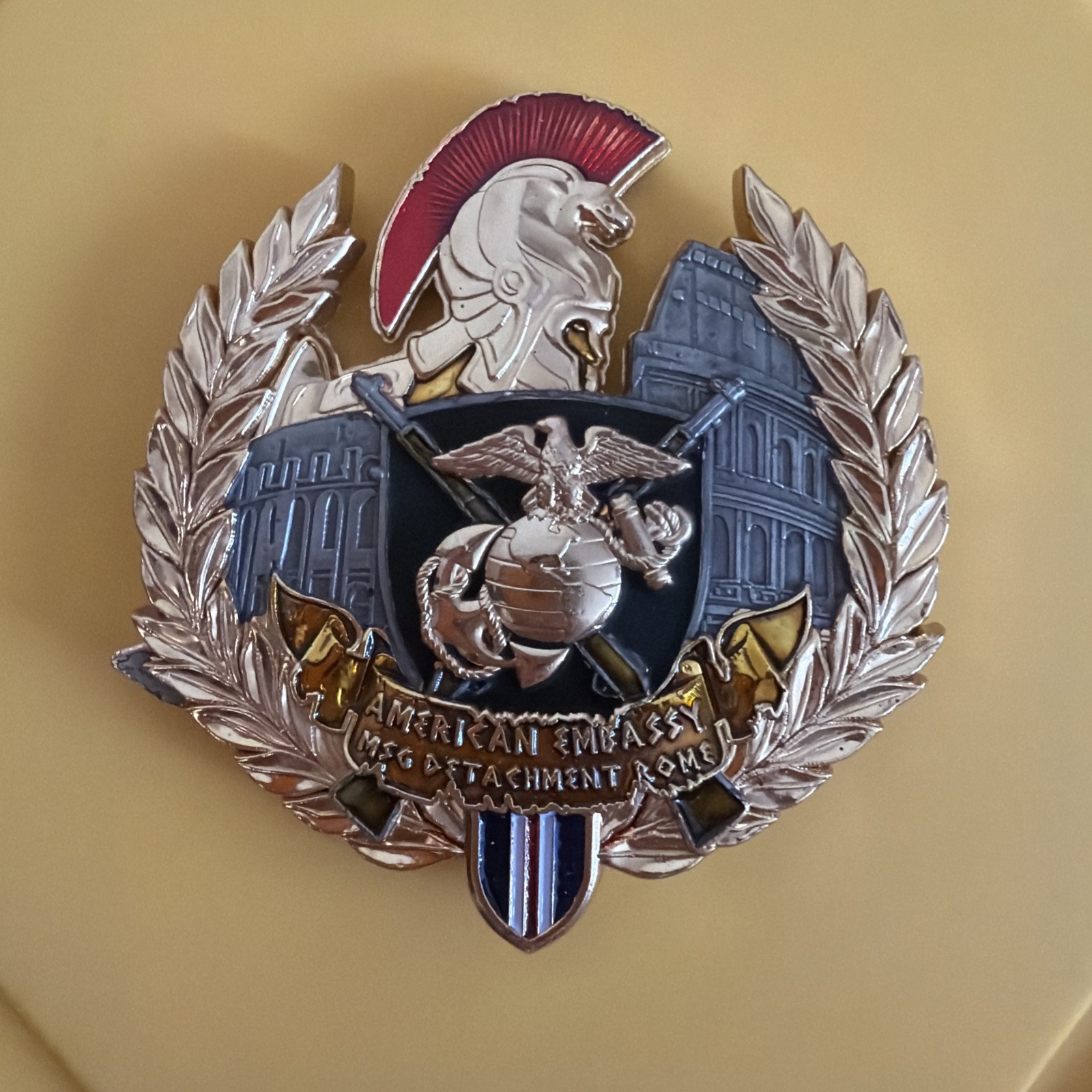 MSG Rome Italy GOLD GLADIATOR Challenge Coin US Embassy Marine Security Guard 🔥