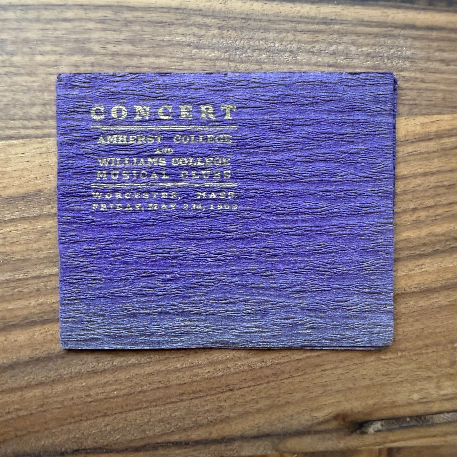 1902 Amherst College An Williams College Musical Club Program