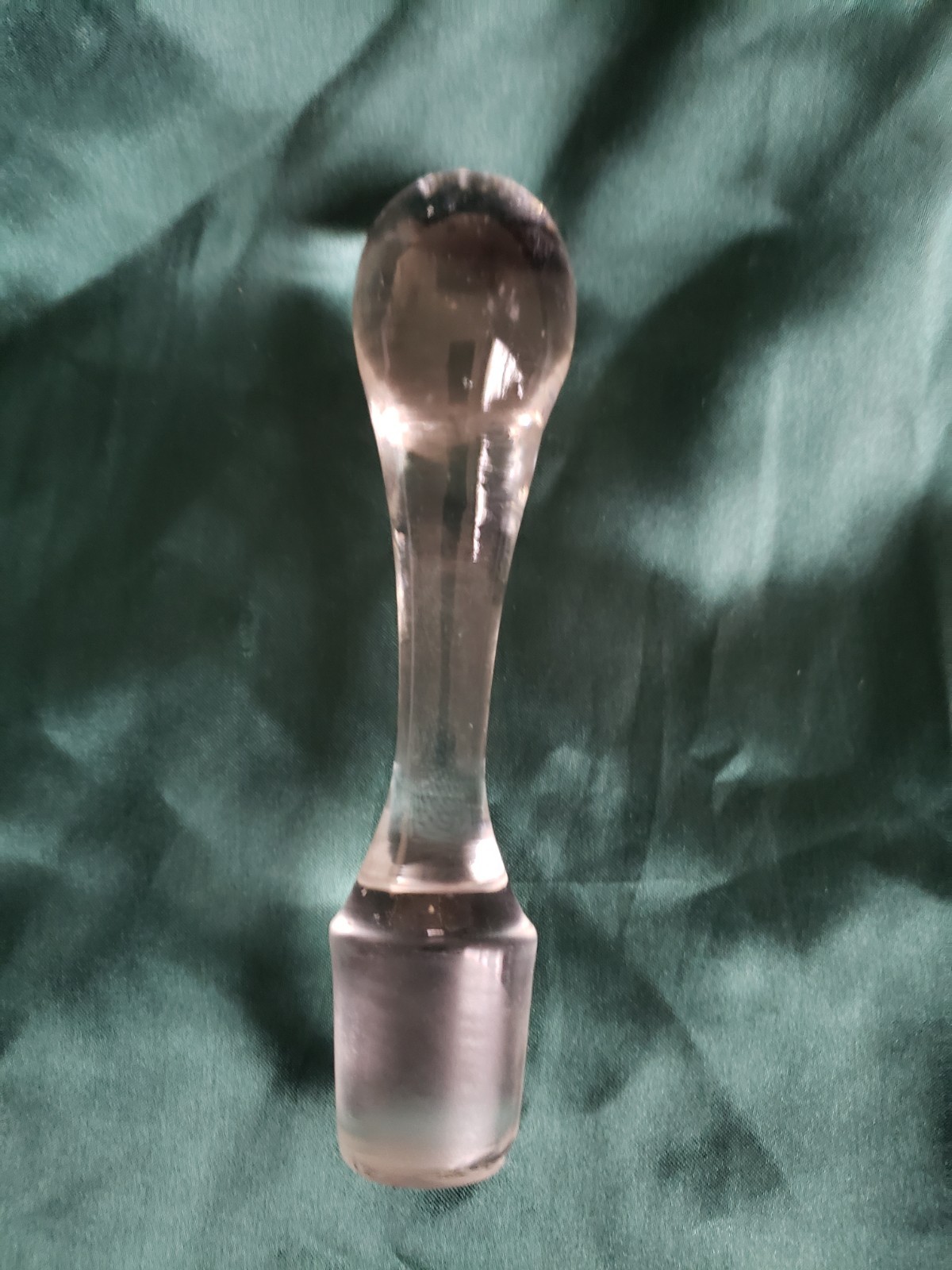 Vintage  Clear Glass Bottle Decanter Round STOPPER ONLY 