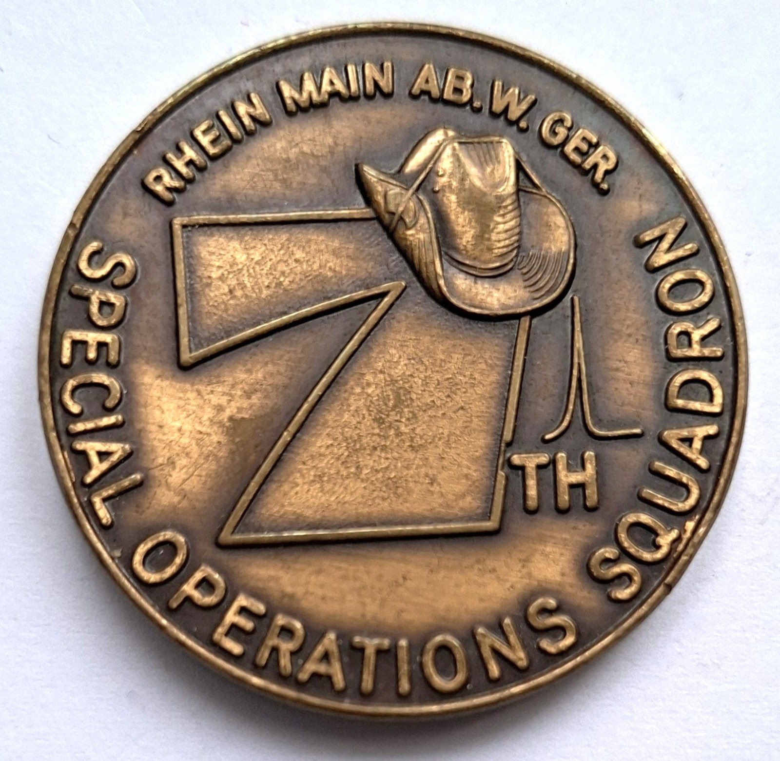 Vintage 80s USAF 7th SOS Special Operations Squadron Rhein Main Challenge Coin