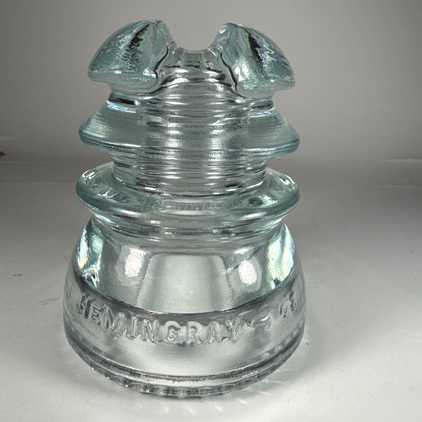 Vintage Hemingray Glass Insulator No. 43 ice blue Made in USA