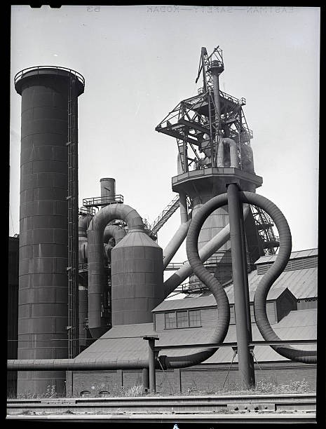 Cleveland OH Vertical view of 1000 ton blastfurnace at Mckinney Co- Old Photo
