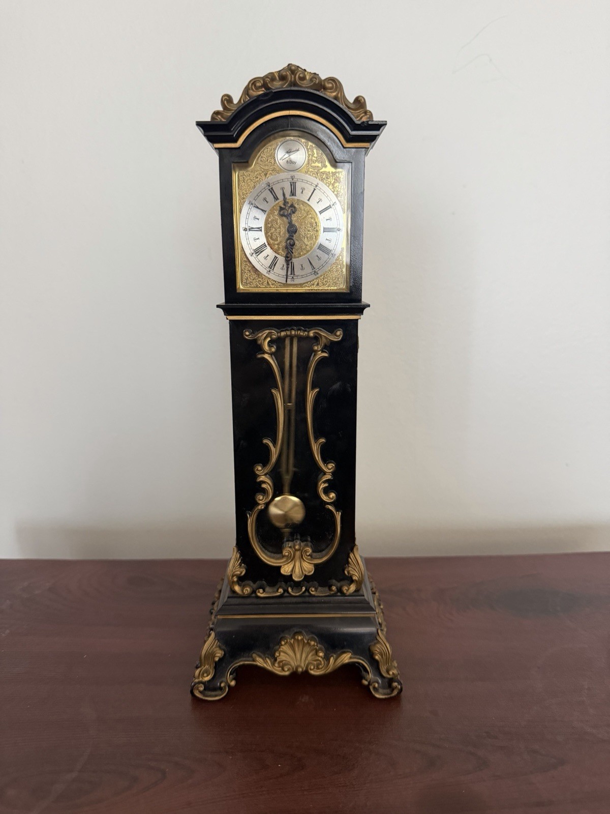 Vintage Schmid 8-Day Miniature Grandfather Clock West Germany. 