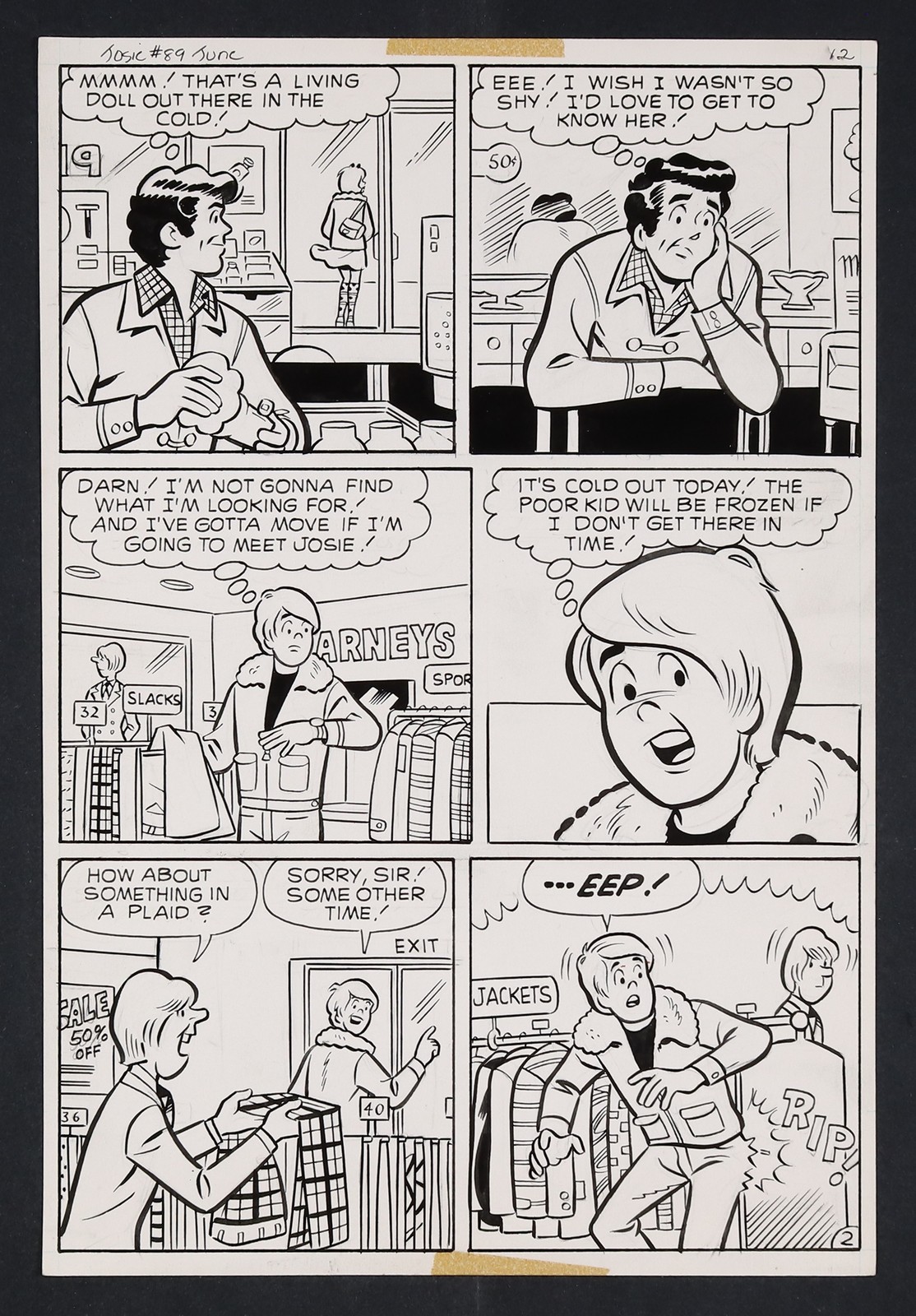 Original Art from Josie and the Pussycats #89 (1976) Page 12 DeCarlo/DeCarlo