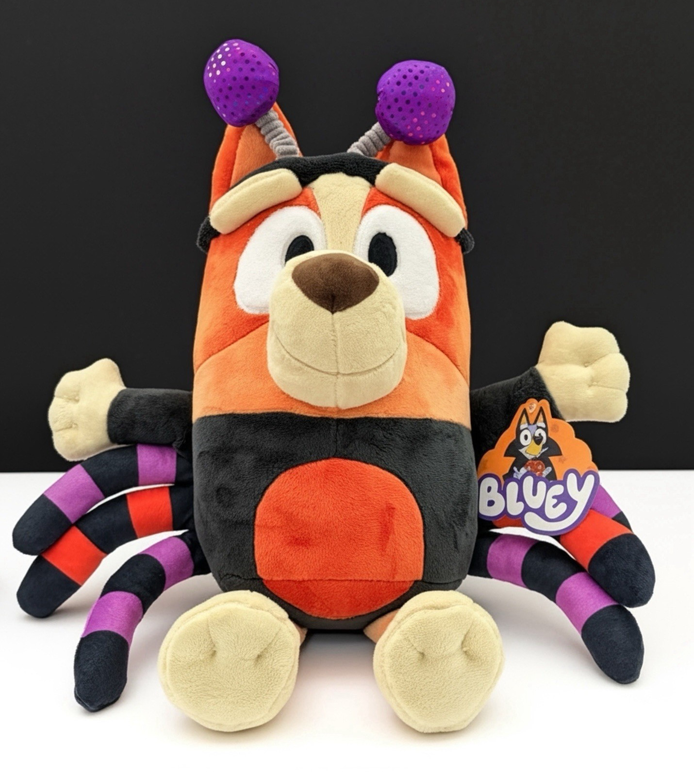 Bluey Animated Bingo Plush Stuffed Toy Spider Costume Orange Black Purple