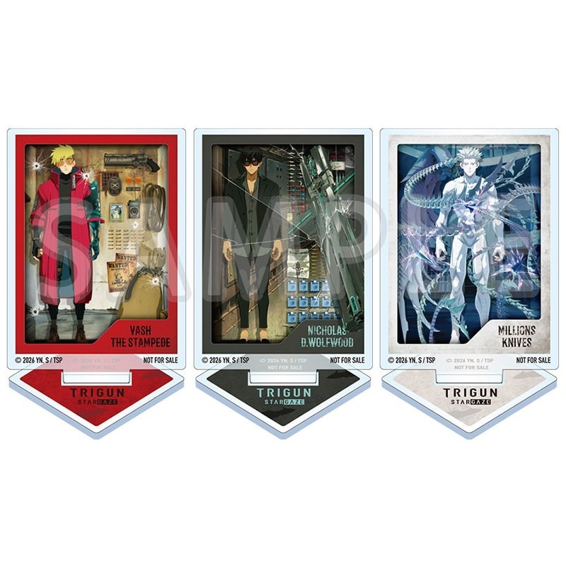 Trigun Stargaze Set of 3 Mini Acrylic Stands (Vash, Wolfwood, Knives) TOHO LE