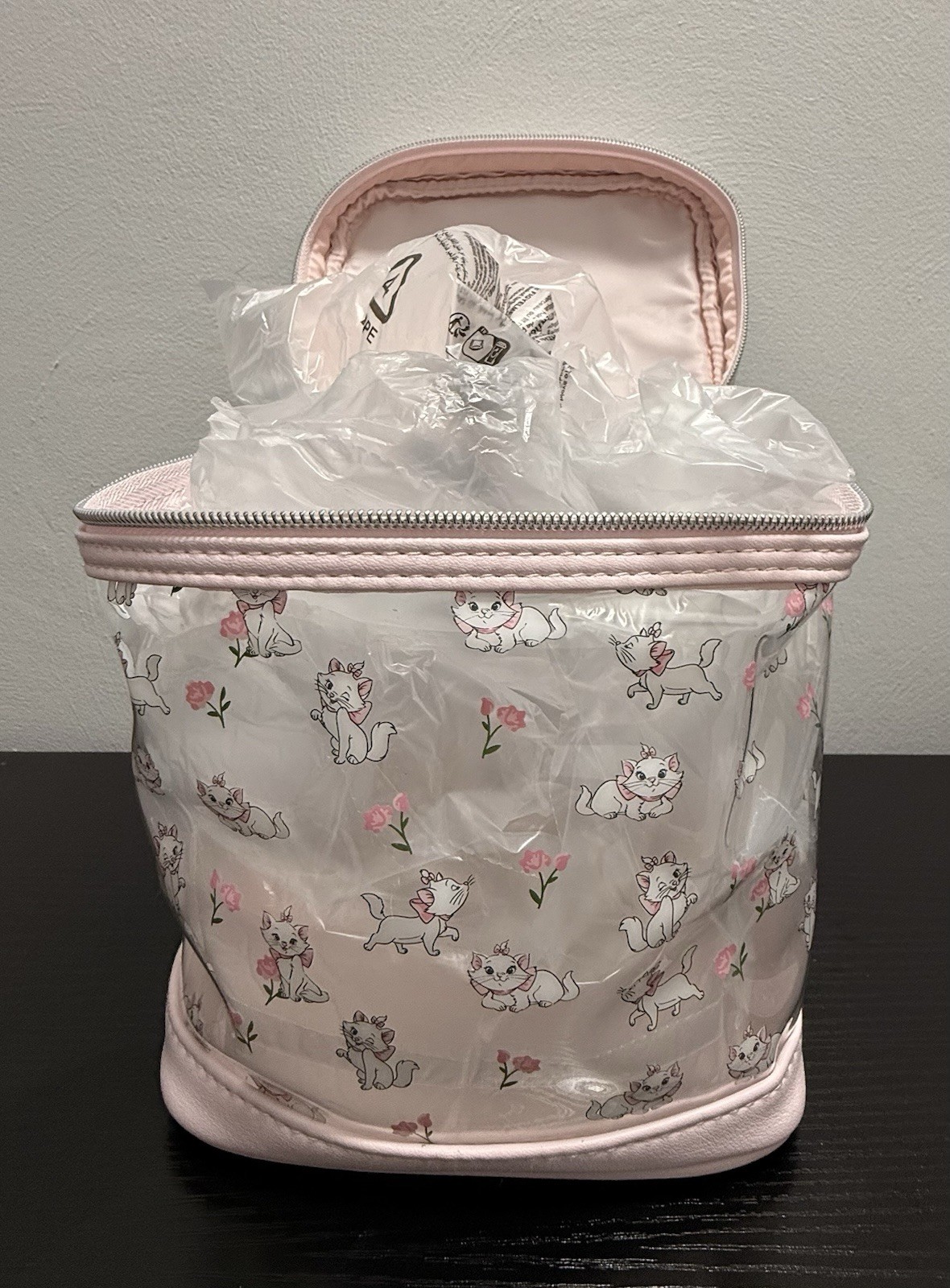 Disney Marie Aristocats Clear Pink Cosmetic Makeup Case/Bag Primark NWT