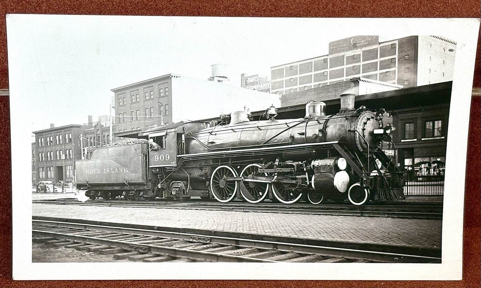 1936 Rock Island #909 P-33 4-6-2 Pacific Steam Locomotive Mpls MN ORIGINAL Photo