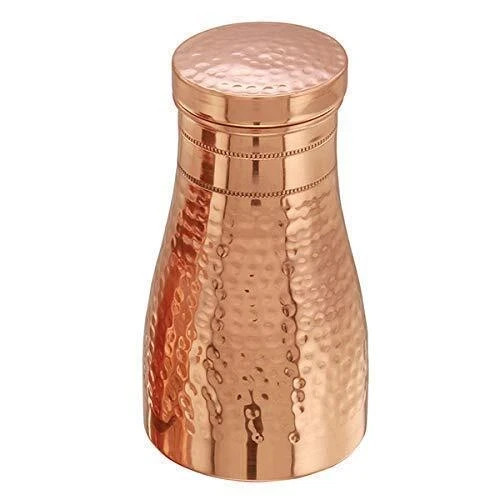 Pure Copper Hammered Bedroom Water Bottle Jar Ayurveda Health Benefits 1000 ML Pure Copper Hammered Bedroom Water Bottle Jar Ayurveda Health Benefits 1000 ML
