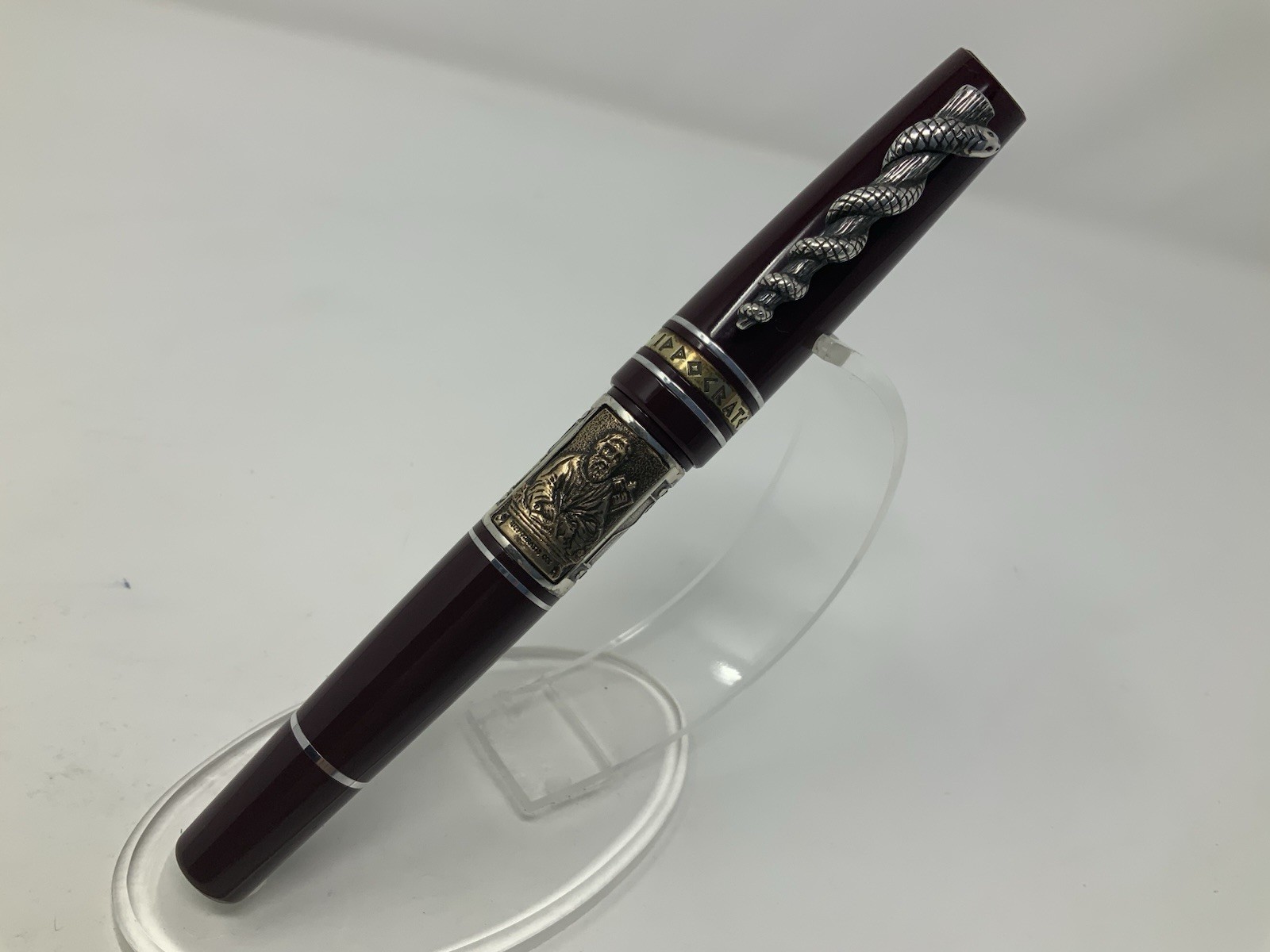 Marlen Hippocrates Medical Collection Burgundy Resin And Silver Rollerball Pen