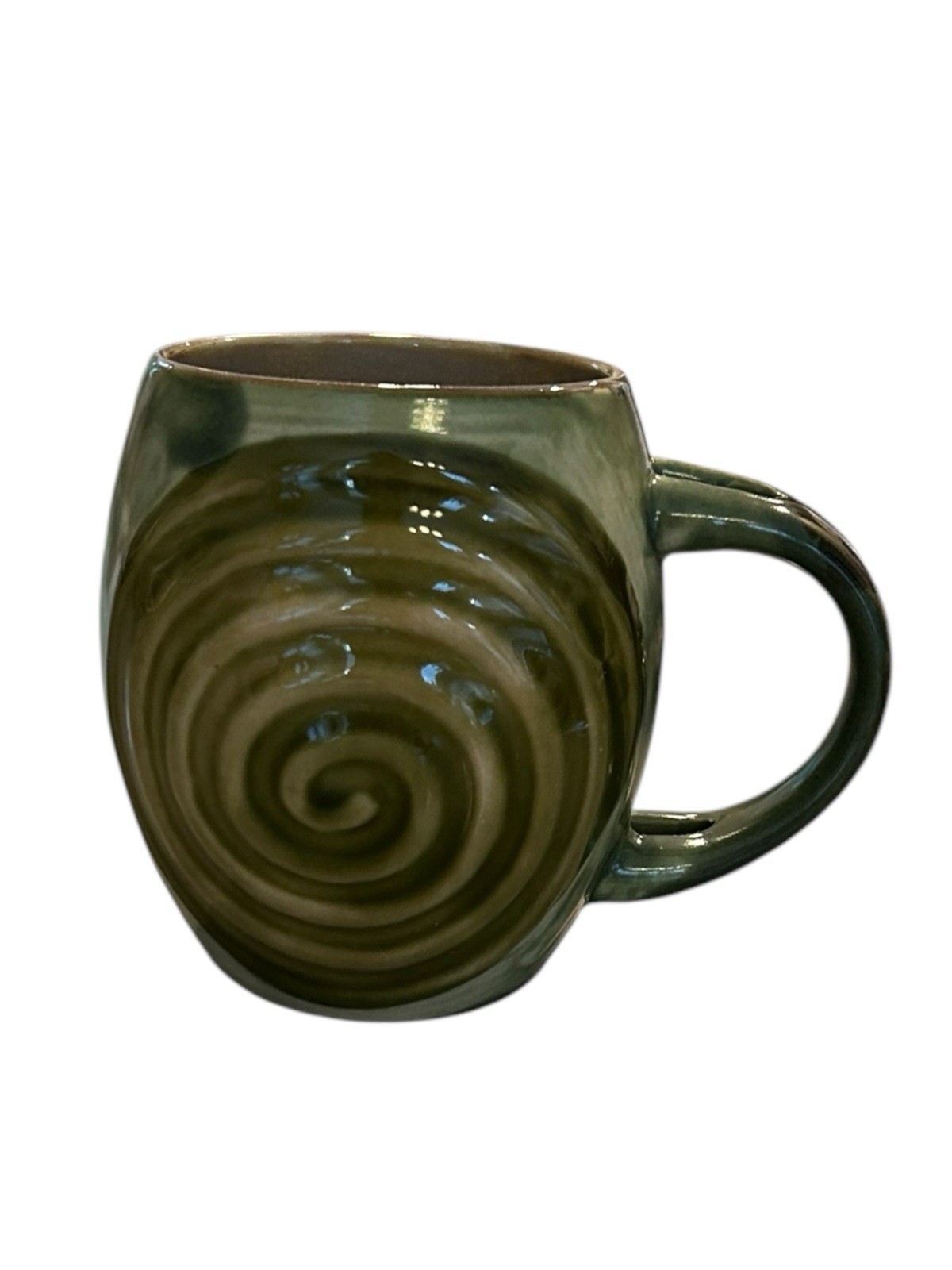 Allied Ireland  Watervale Pottery Green Mug Celtic Spiral Embossed#coffee#13oz