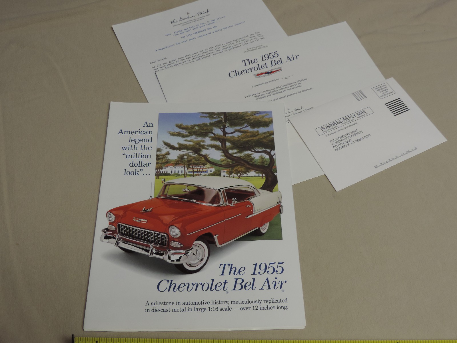 Danbury Mint 1955 Chevrolet Bel Air brochure ONLY order form diecast 1/16
