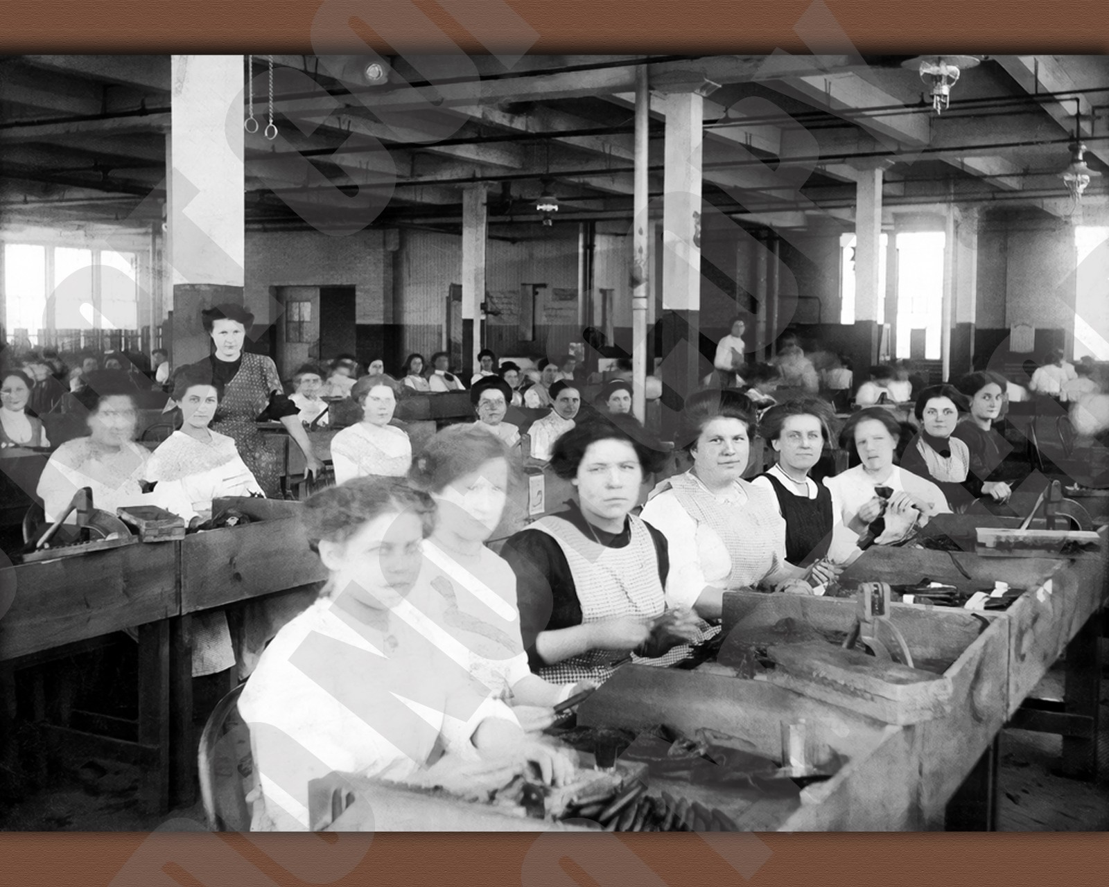 1916 View of Women Working at San Telmo Cigar Factory in Detroit 8x10 Photo