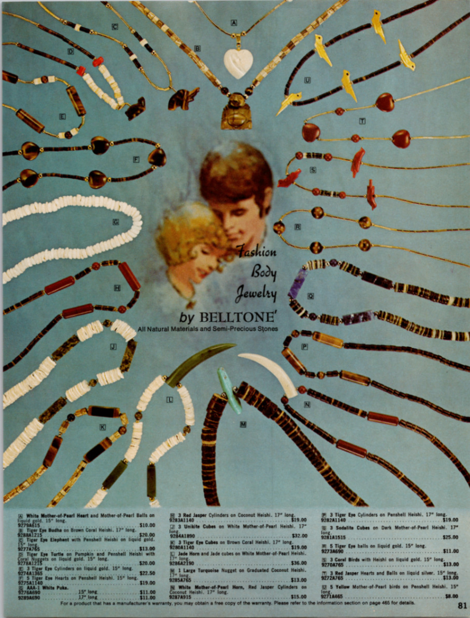BELLTONE Takro 1970s Vintage Jewelry Magazine Ad Fashion Body Necklace