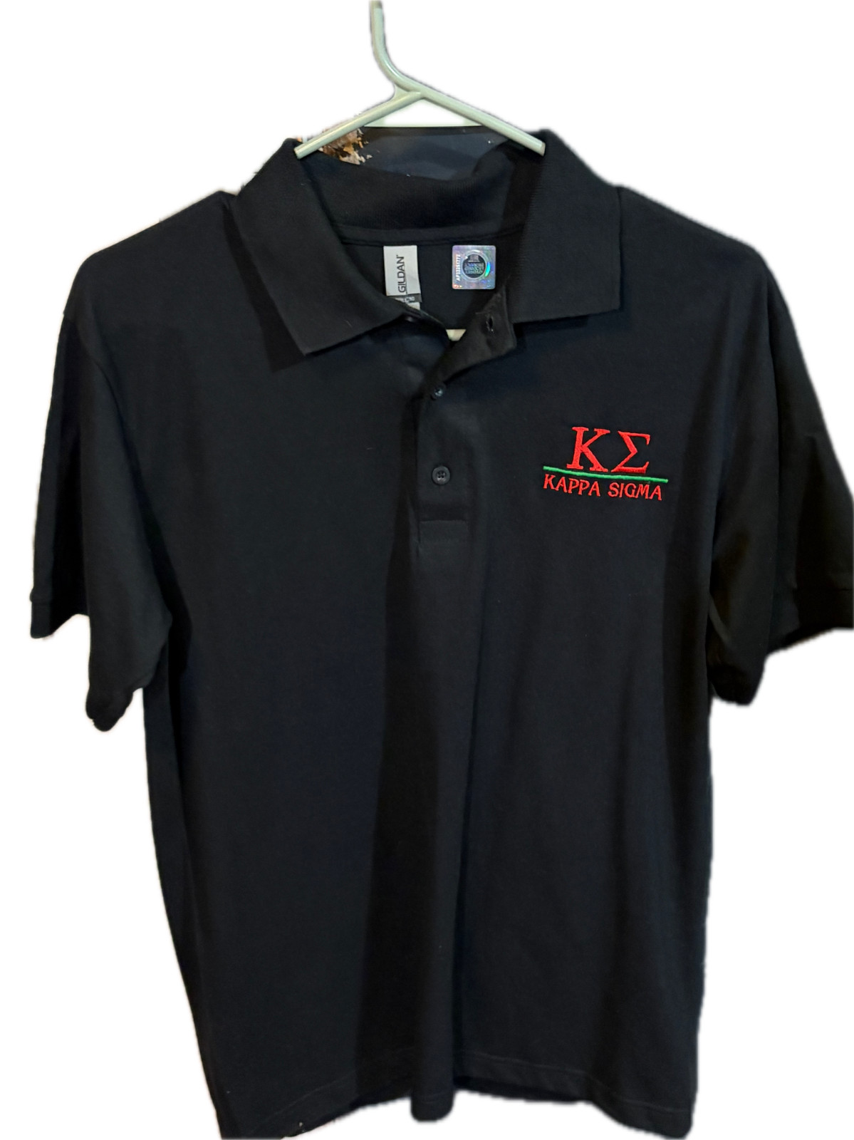 Kappa Sigma Fraternity Polo Shirt-Black-Size Medium-New